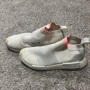 Adidas NMD CS1 white with pink accent shoes